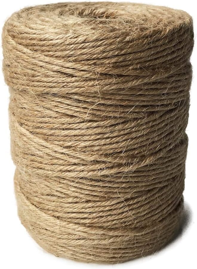 656 Feet 2.5mm Natural Jute Twine String Rolls for Crafts, Gift Wrapping, Packing, Gardening, Picture Display, Recycling and Wedding